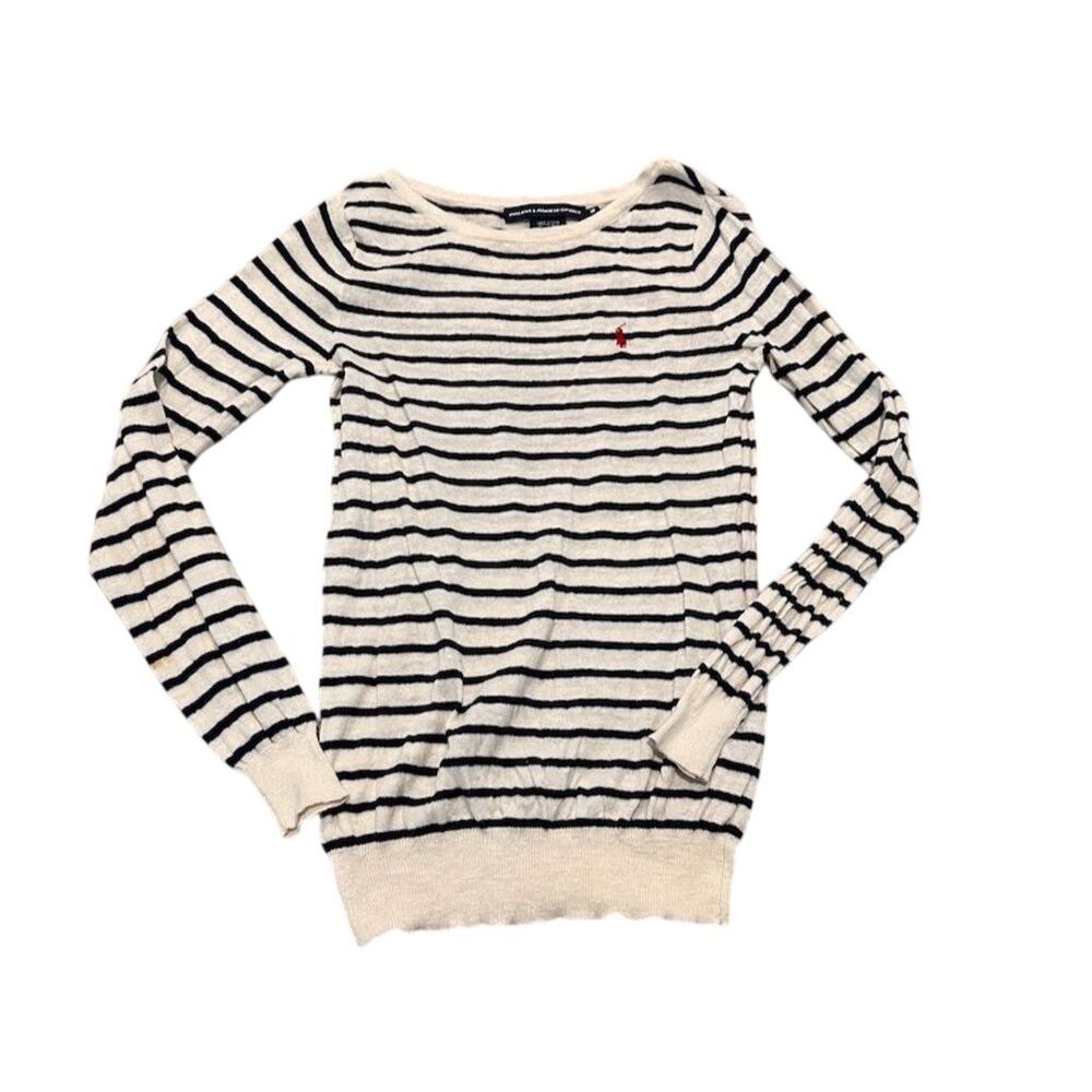 Ralph Lauren Black and White Striped Sweater